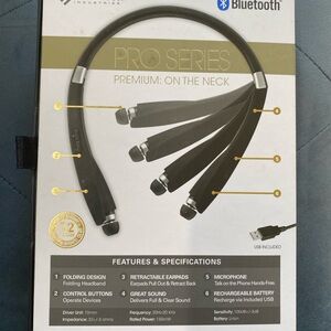 Black Bluetooth Neckband Headphones